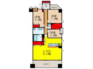 フレーヴィル茨木上中条(1203)の物件間取画像